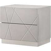 Naples Nightstand in Grey Lacquer (Set of 2)